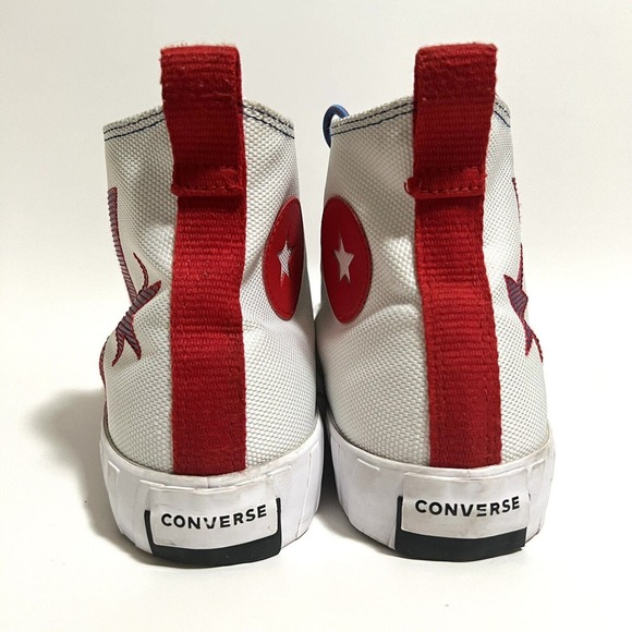Converse UNT1TL3D Hi Top Canvas White/Rush Blue-University Red Mens Size 10 - Picture 6 of 9